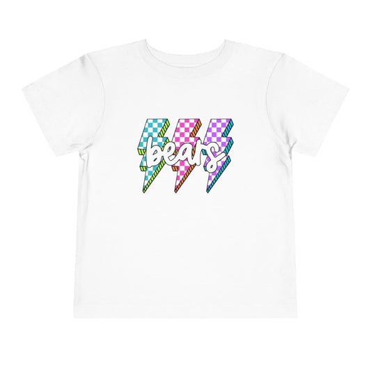 Colorful Lightning Bears Toddler Tee, Kids Graphic Tee, Fun Casual Shirt, Birthday Gift for Toddlers, Summer Outfit, Playful Apparel