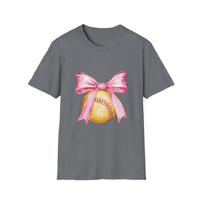 Pink Ribbon Baseball T-Shirt for Softball Lovers, Support Breast Cancer Awareness, Gift for Coaches and Players, Casual Wear