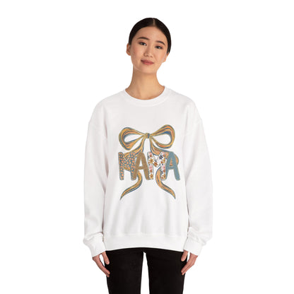 Floral Bow Mama Sweatshirt - Cozy Gift for Moms, Spring Fashion, Mother's Day, Birthday Present, Everyday Wear