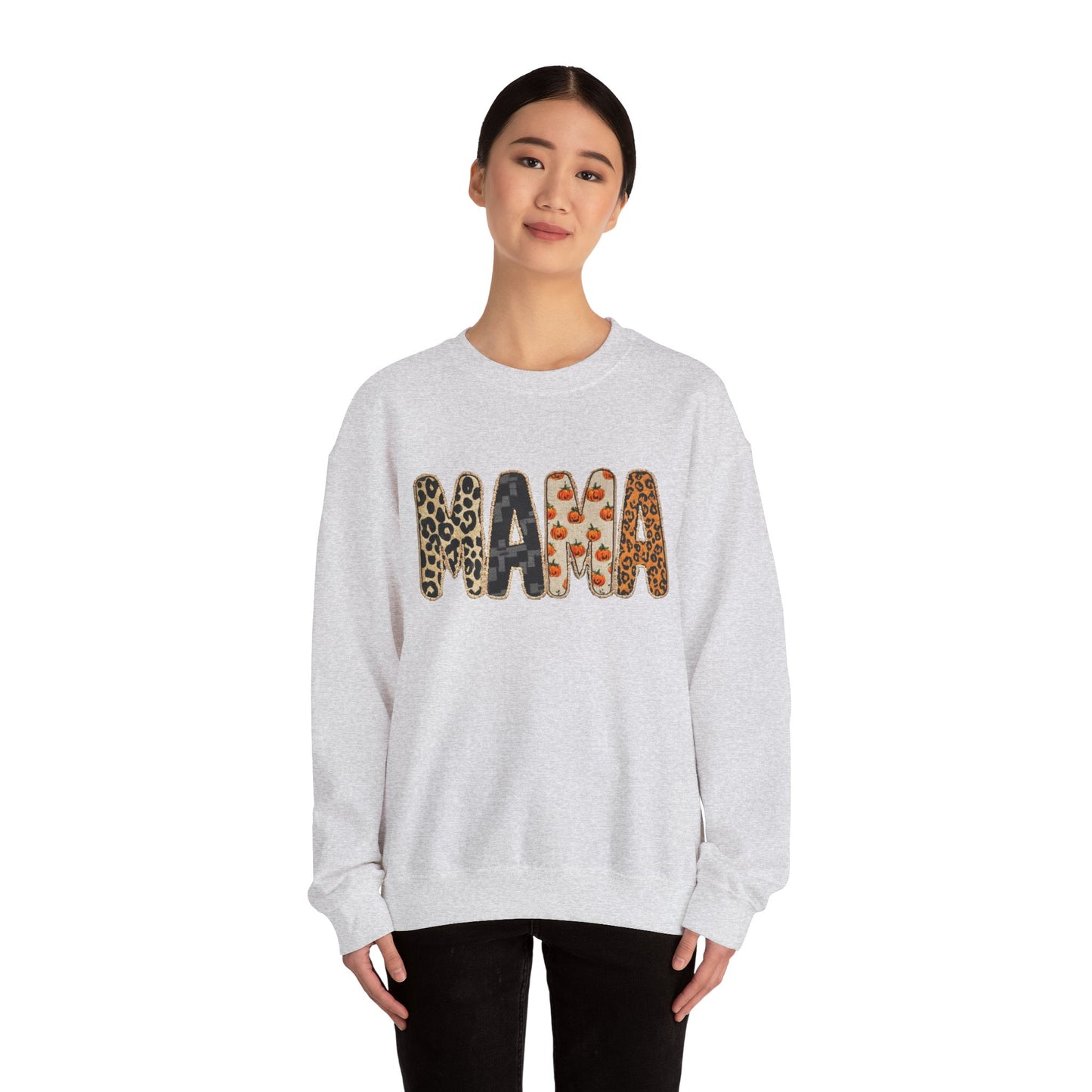 Mama Leopard Print Crewneck Sweatshirt, Gift for Moms, Cozy Casual Wear, Mother's Day Sweatshirt, Stylish Parenthood Apparel