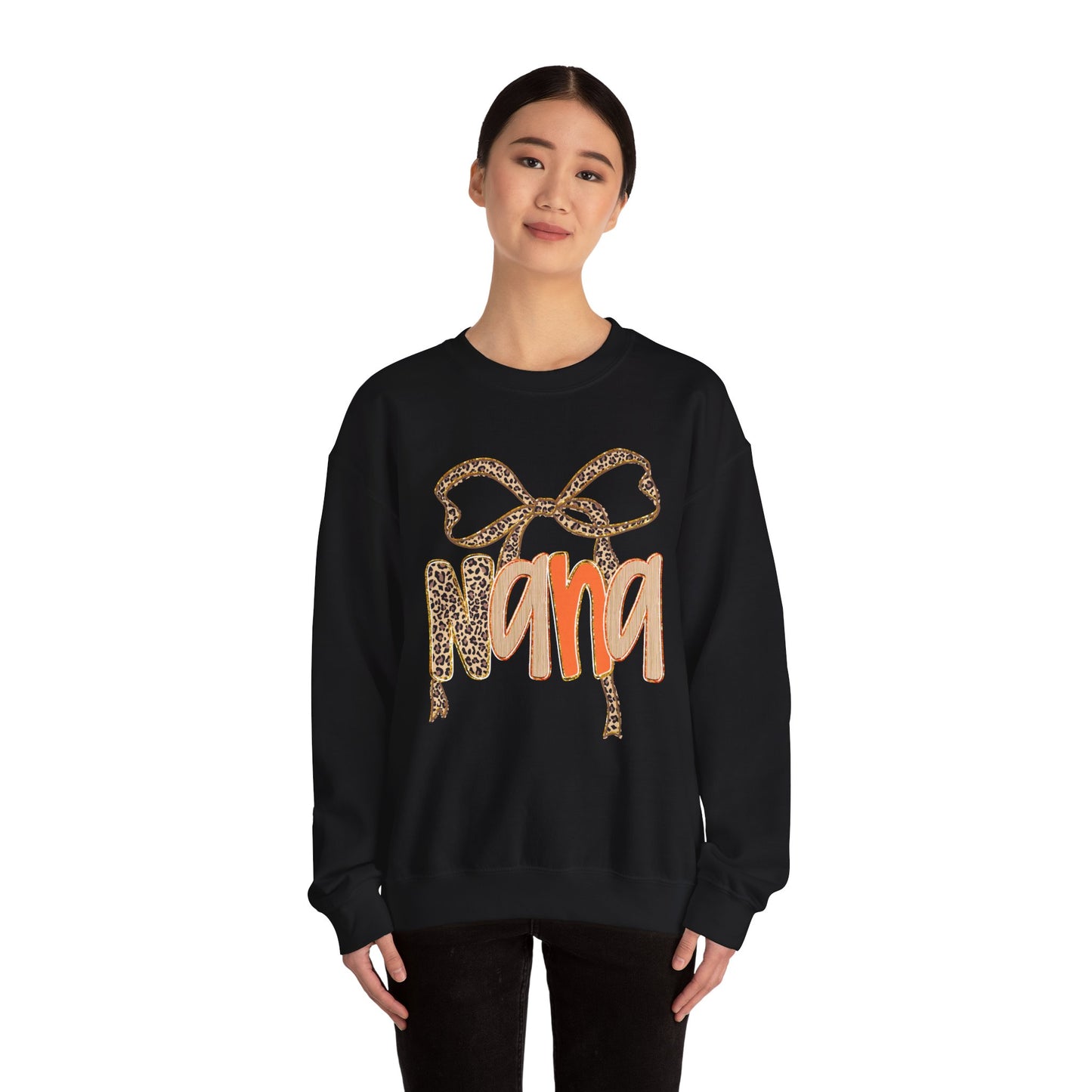 Leopard Print Nana Crewneck Sweatshirt, Cozy Gift for Grandmothers, Perfect for Birthdays, Mother's Day, Family Gatherings, Casual Wear