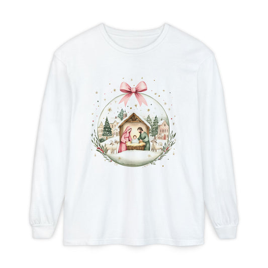 Manger Ornament Comfort Colors Long Sleeve