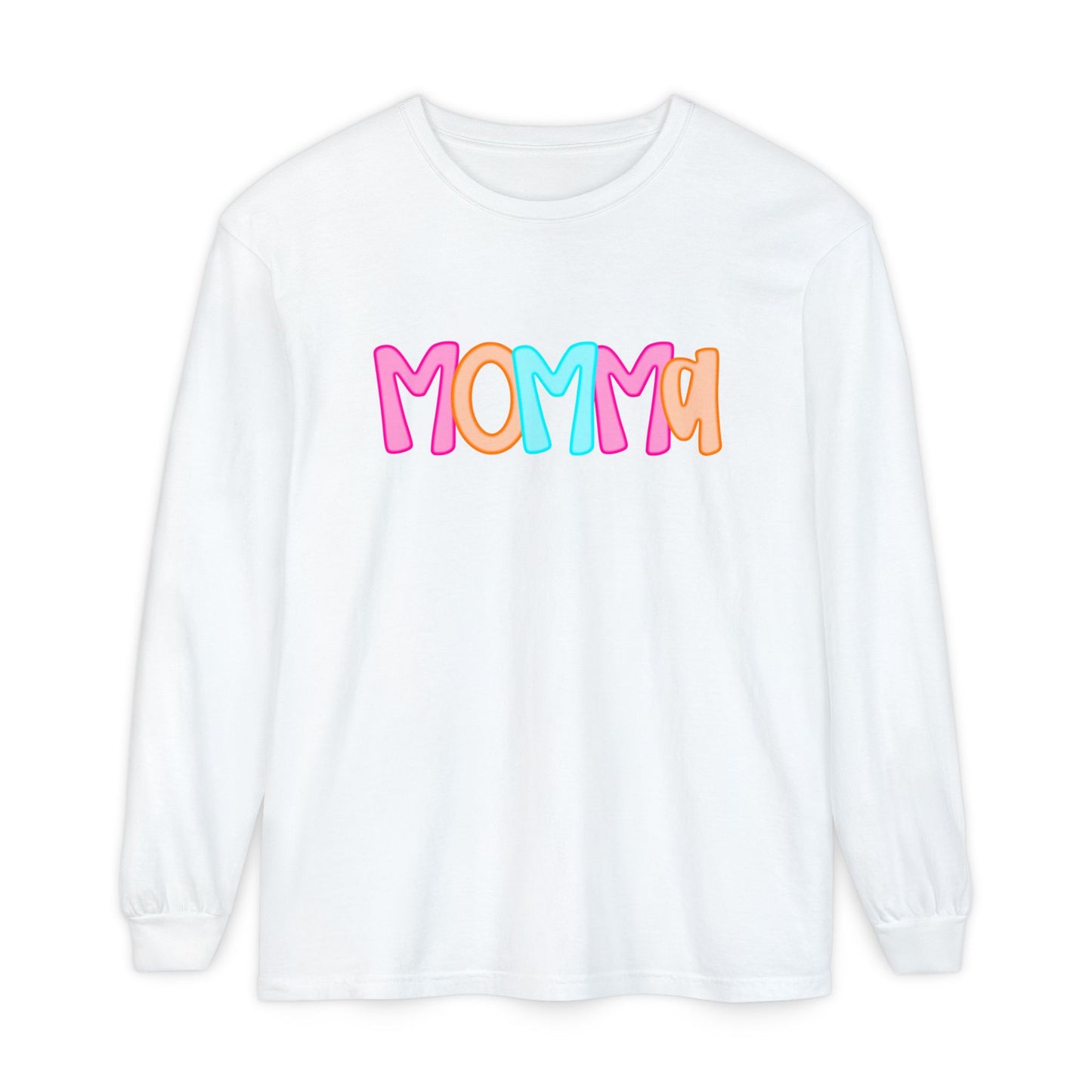 Momma Neon Comfort Colors Long Sleeve