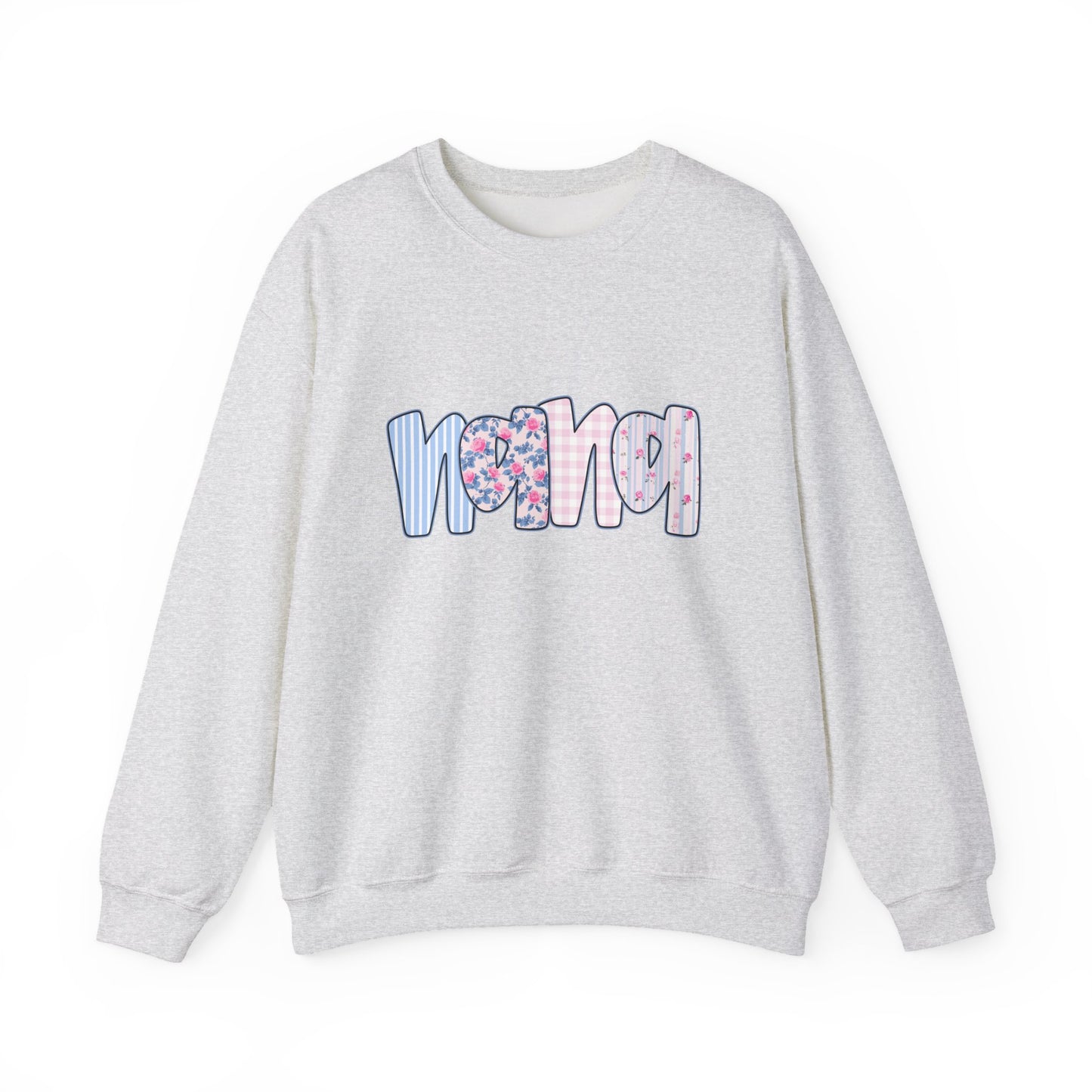 Nana Pink & Blue Floral Crew Neck