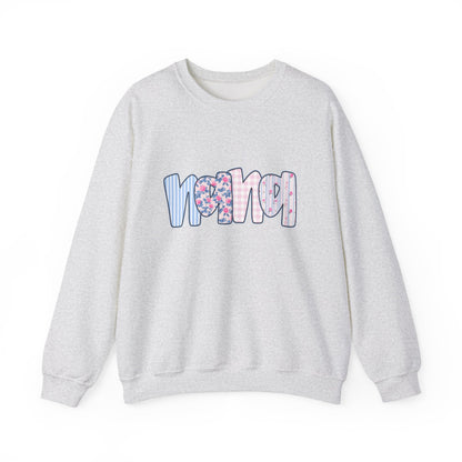 Nana Pink & Blue Floral Crew Neck