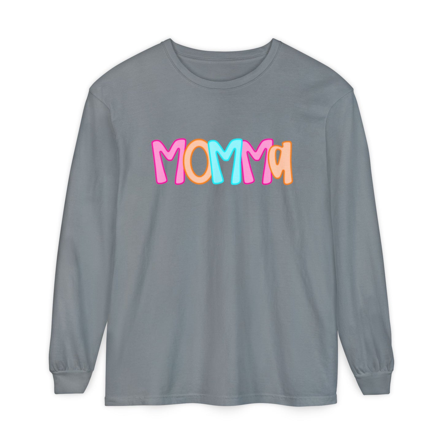 Momma Neon Comfort Colors Long Sleeve