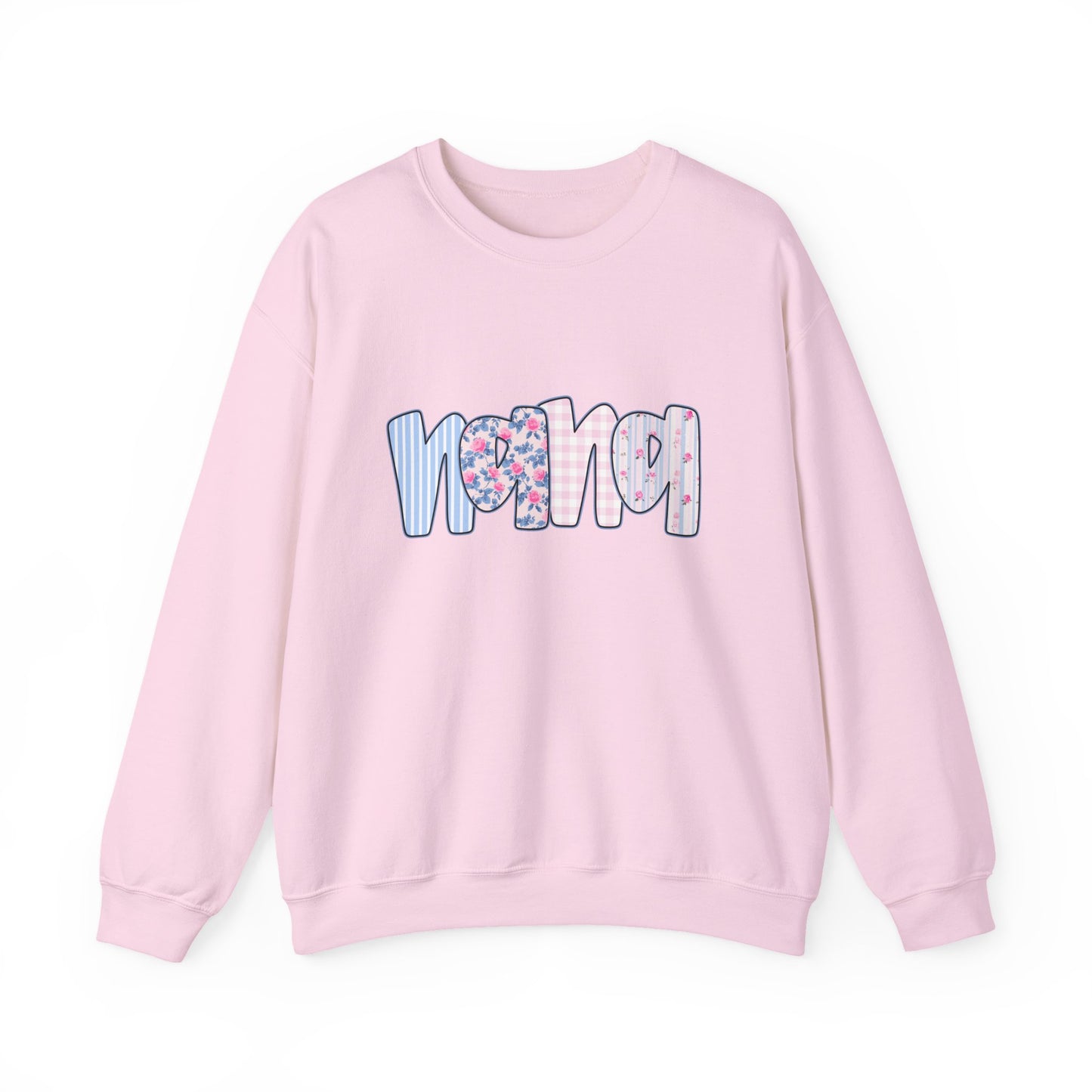 Nana Pink & Blue Floral Crew Neck