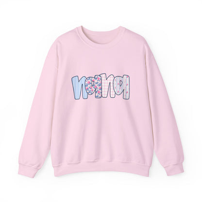 Nana Pink & Blue Floral Crew Neck