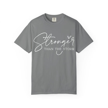 Unisex Motivational T-Shirt, Stronger Than the Storm Design, Inspirational Apparel, Casual Wear, Gift for Her, Positive Vibes