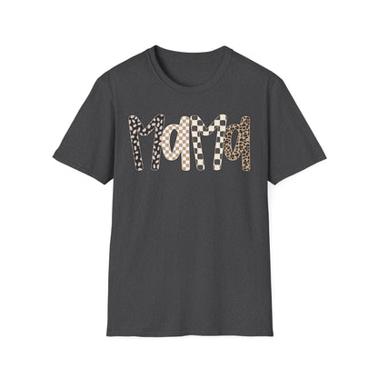 Mama Leopard & Checkered Print T-Shirt