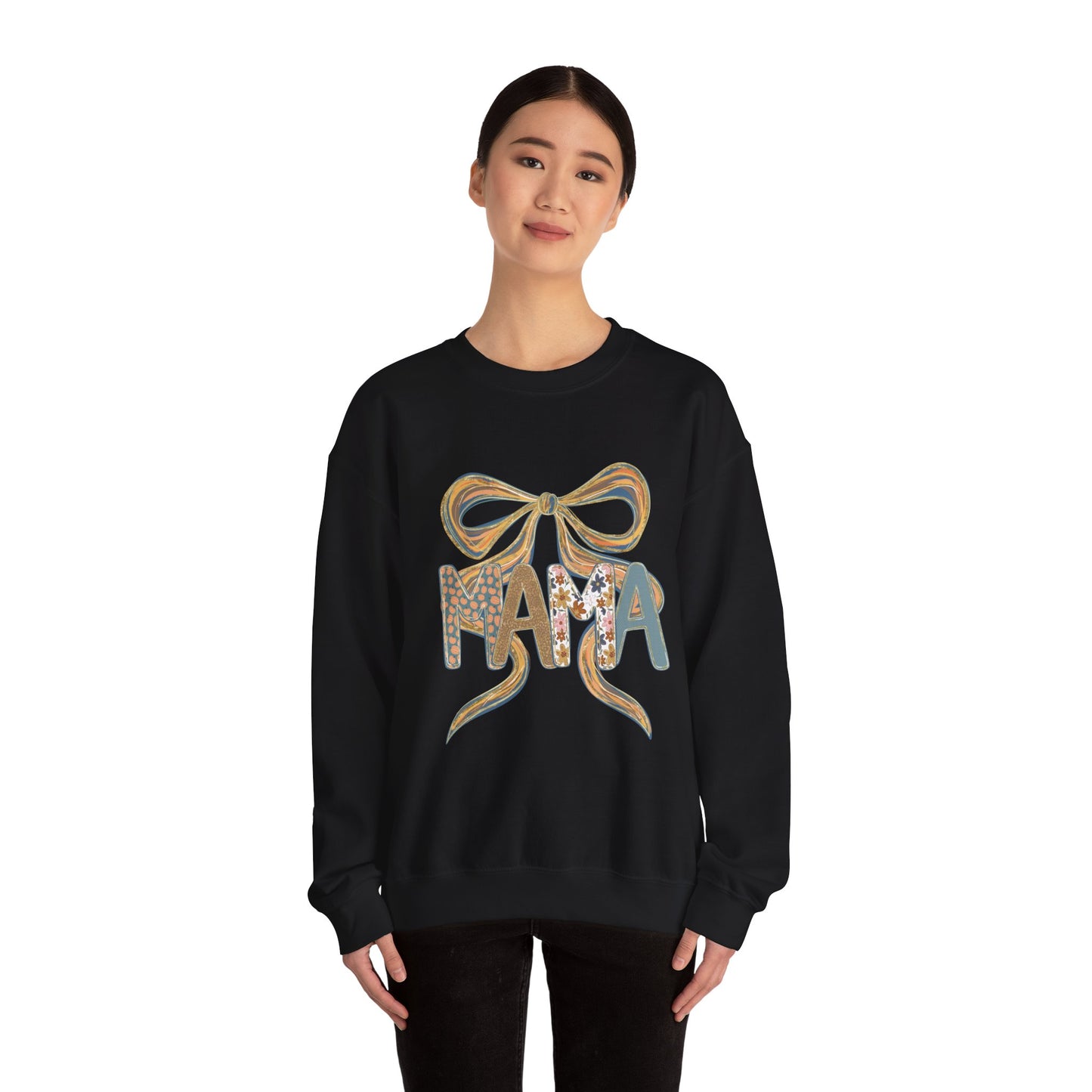 Floral Bow Mama Sweatshirt - Cozy Gift for Moms, Spring Fashion, Mother's Day, Birthday Present, Everyday Wear