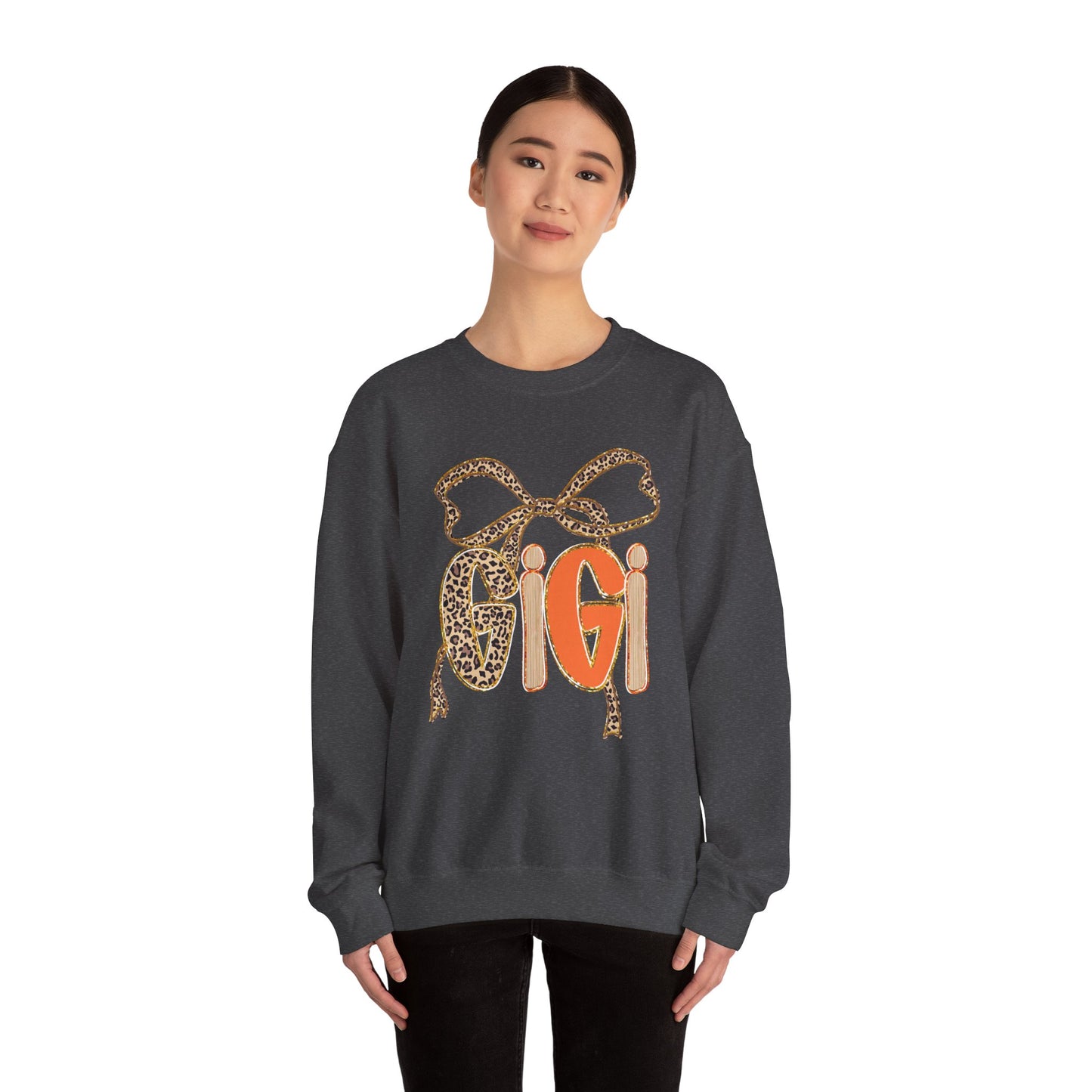 Leopard Print Gigi Crewneck Sweatshirt, Cozy Unisex Pullover, Trendy Fashion Top, Gift for Her, Casual Wear, Birthday Gift