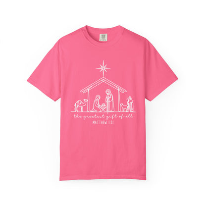 Unisex Christmas Nativity T-Shirt, Holiday Gift, Religious Tee, Inspirational Shirt, Scripture Shirt
