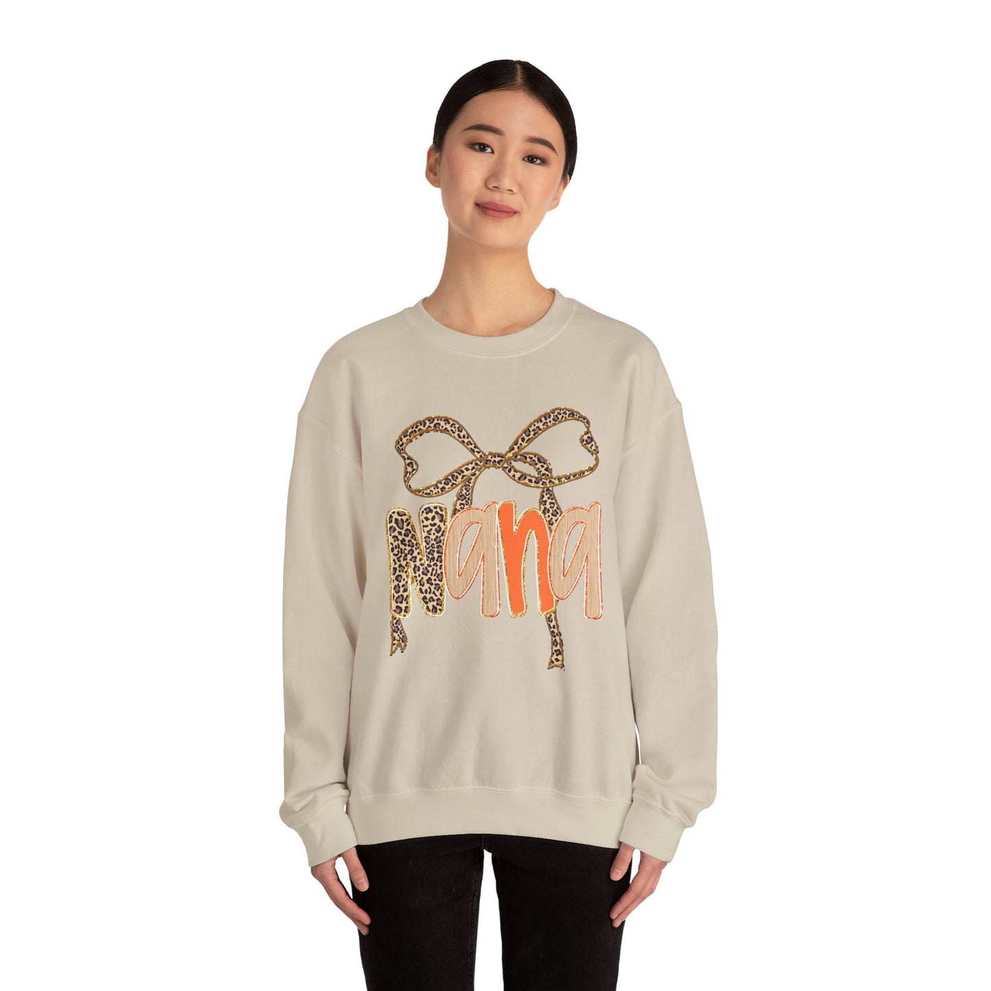 Leopard Print Nana Crewneck Sweatshirt, Cozy Gift for Grandmothers, Perfect for Birthdays, Mother's Day, Family Gatherings, Casual Wear