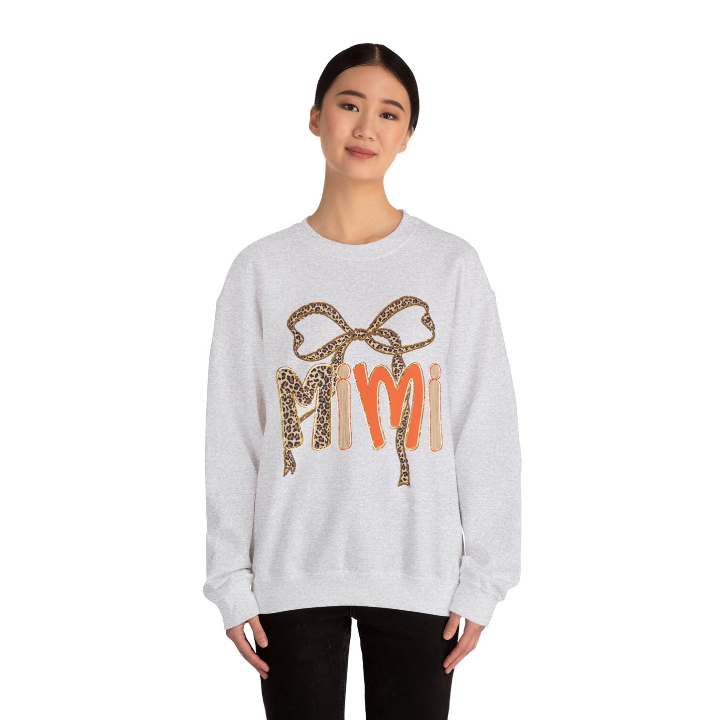 Mimi Leopard Print Sweatshirt, Cozy Crewneck for Grandmothers, Personalized Gift, Comfortable Casual Wear, Birthday Gift, Family Gatherings