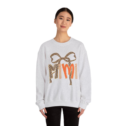 Mimi Leopard Print Sweatshirt, Cozy Crewneck for Grandmothers, Personalized Gift, Comfortable Casual Wear, Birthday Gift, Family Gatherings