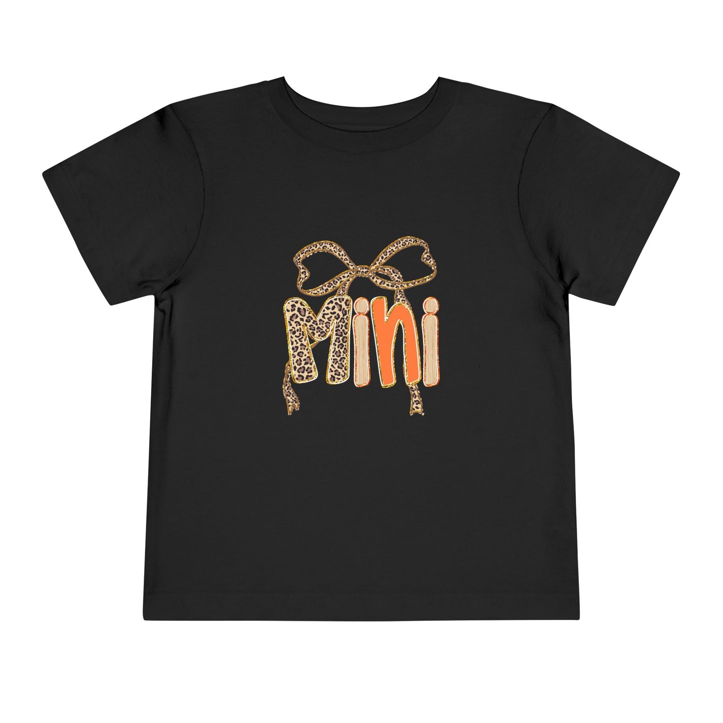 Mini Bow Toddler Tee, Cute Kids T-shirt, Birthday Gift for Girls, Animal Print Shirt, Children's Casual Wear