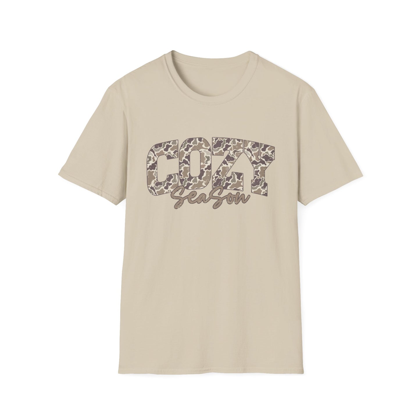 Cozy Season Camo GIldan Softstyle T-Shirt