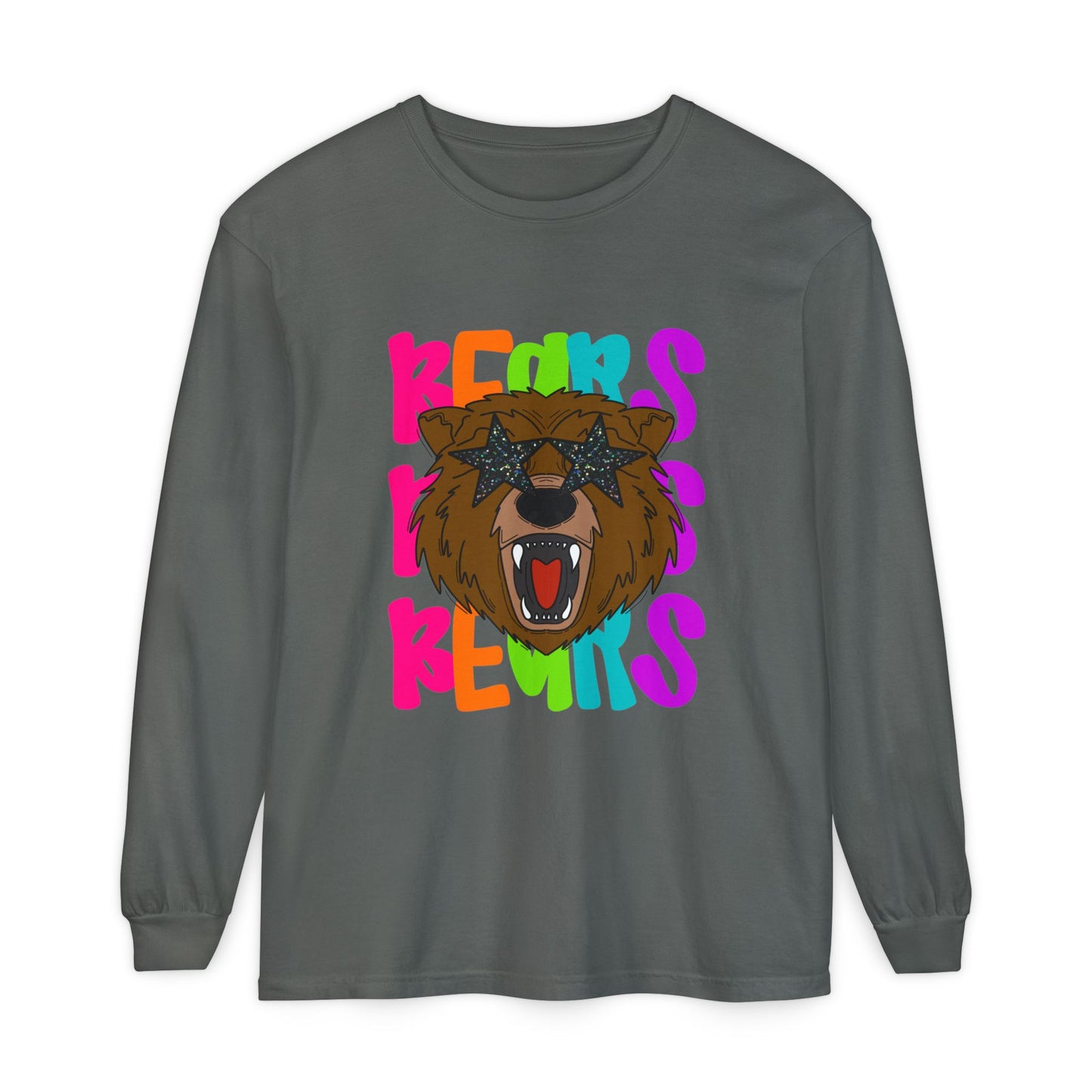 Cool Bear Graphic Long Sleeve Tee, Unisex Casual T-Shirt, Animal Lovers Gift, Trendy Apparel, Fun Statement Shirt