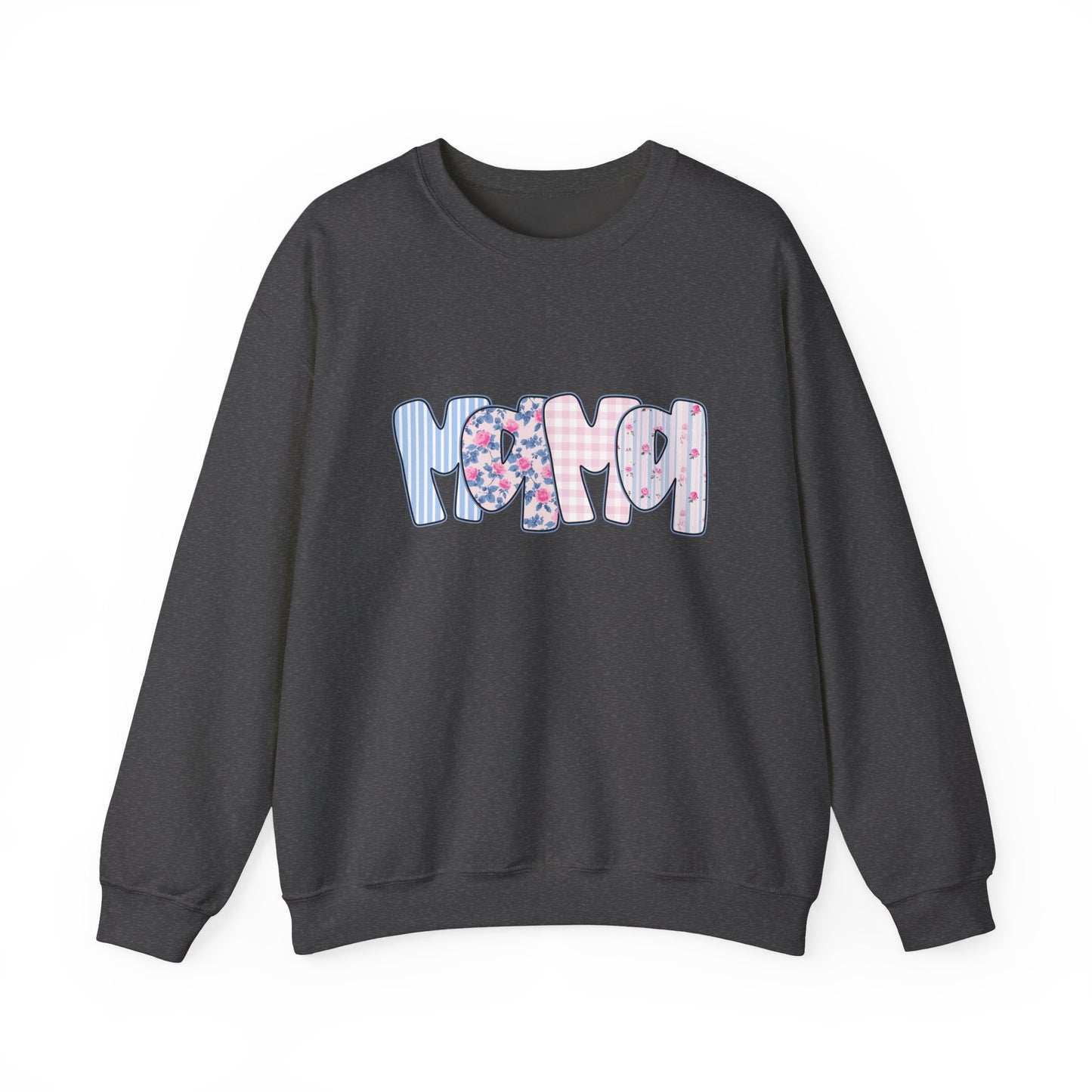 Mama Pink & Blue Floral Crewneck