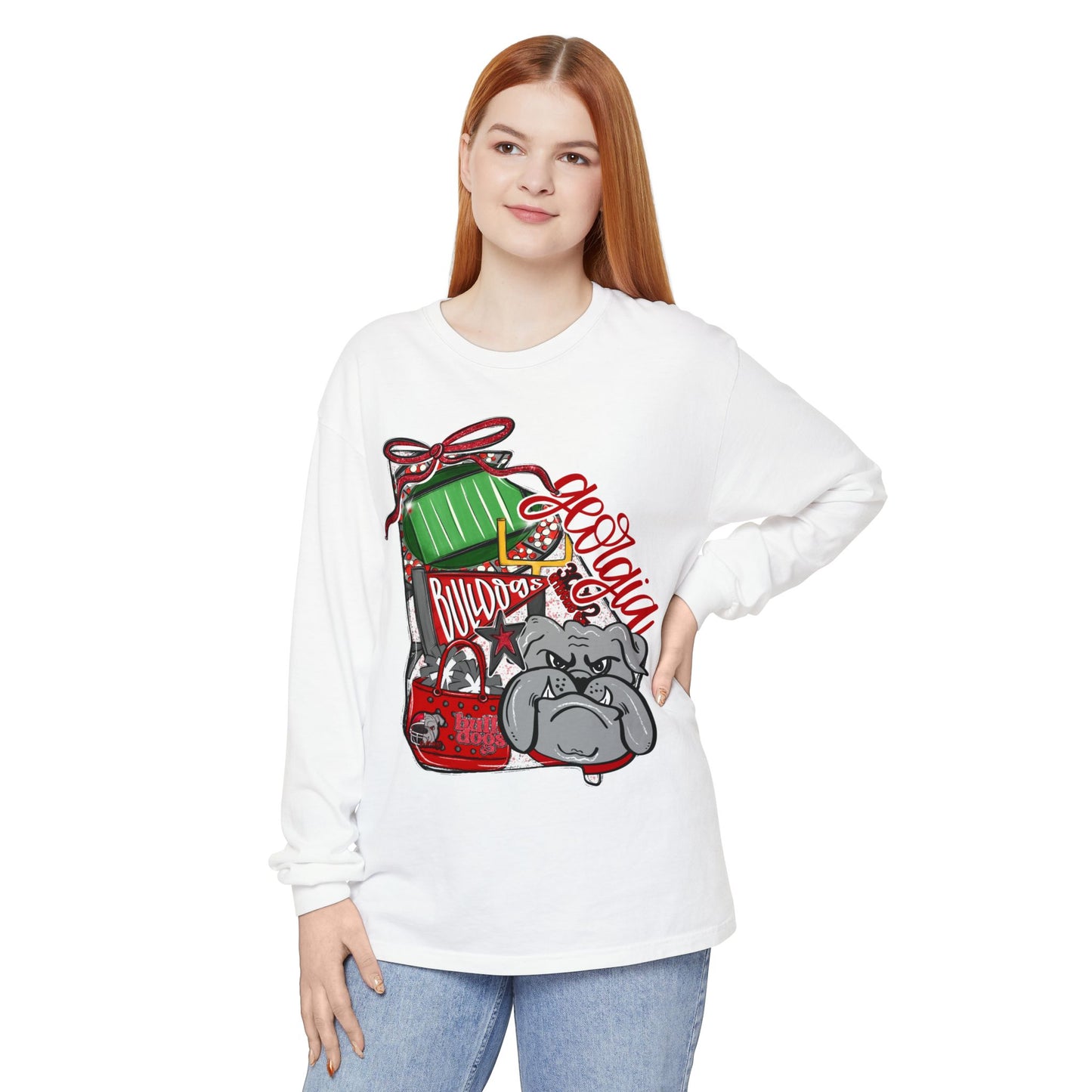 Garment-Dyed Long Sleeve T-Shirt with Bulldog Design | Casual Wear, Bulldog Lovers Gift, Unique Graphic Tee, Dog-Themed Apparel, [...]