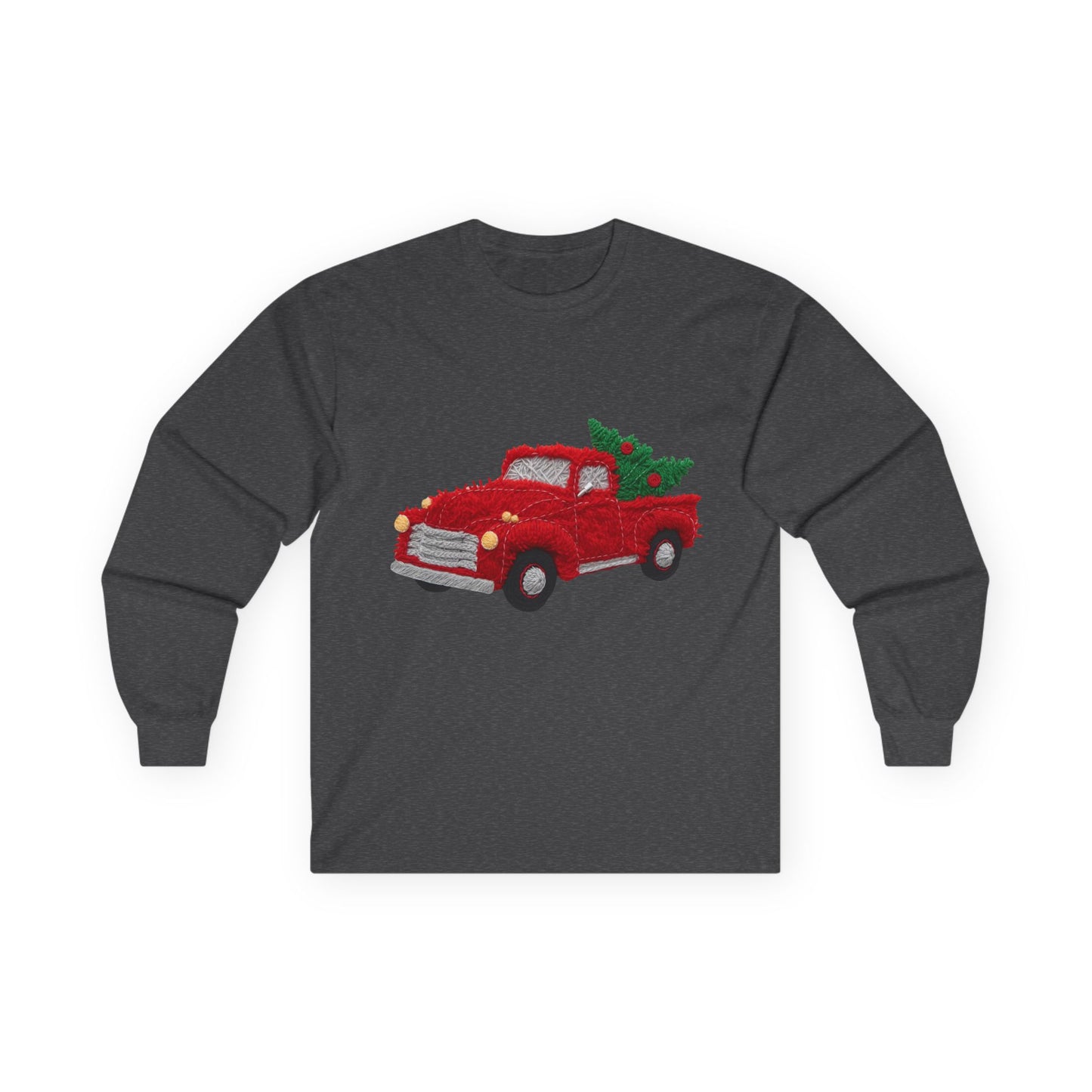 Retro Christmas Pickup Long Sleeve Tee Gildan