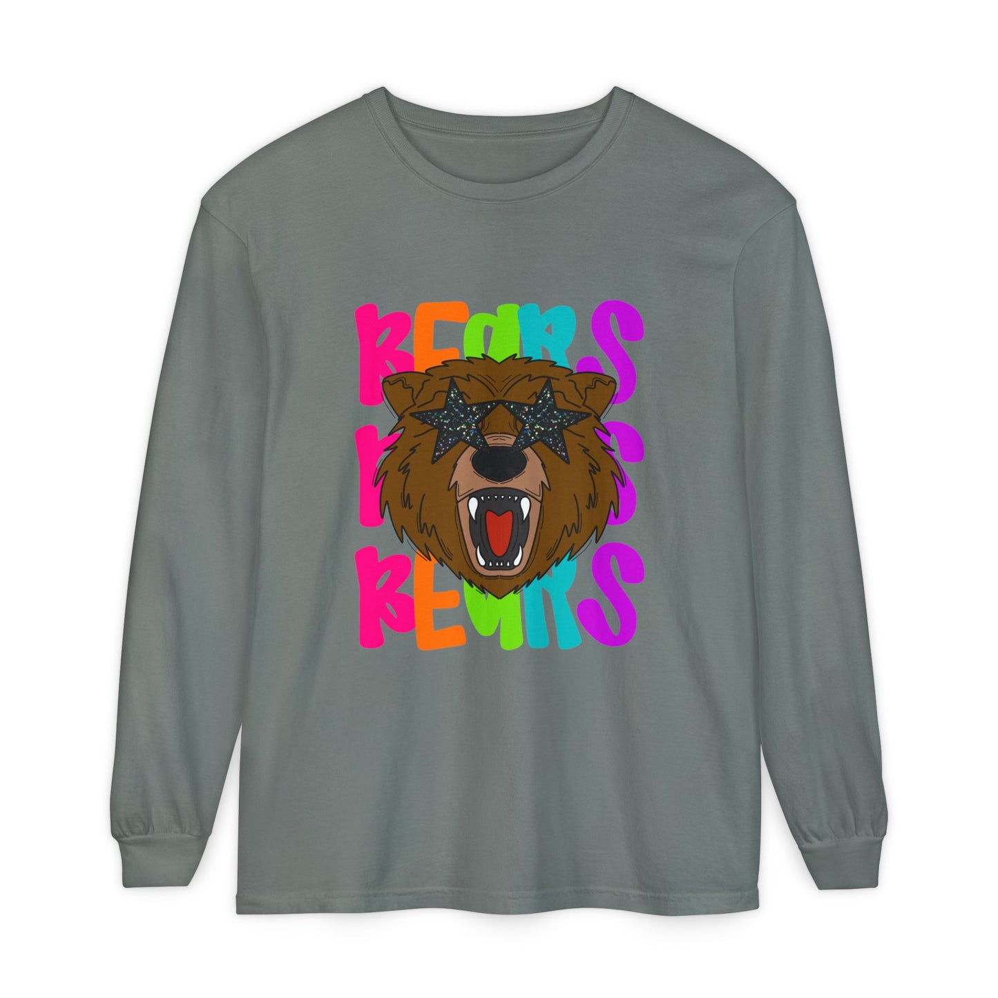 Cool Bear Graphic Long Sleeve Tee, Unisex Casual T-Shirt, Animal Lovers Gift, Trendy Apparel, Fun Statement Shirt