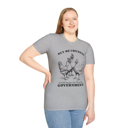 Funny Chicken Government T-Shirt, Humorous Tee, Gift for Chicken Lovers, Farm Animal Humor, Unique Graphic Shirt