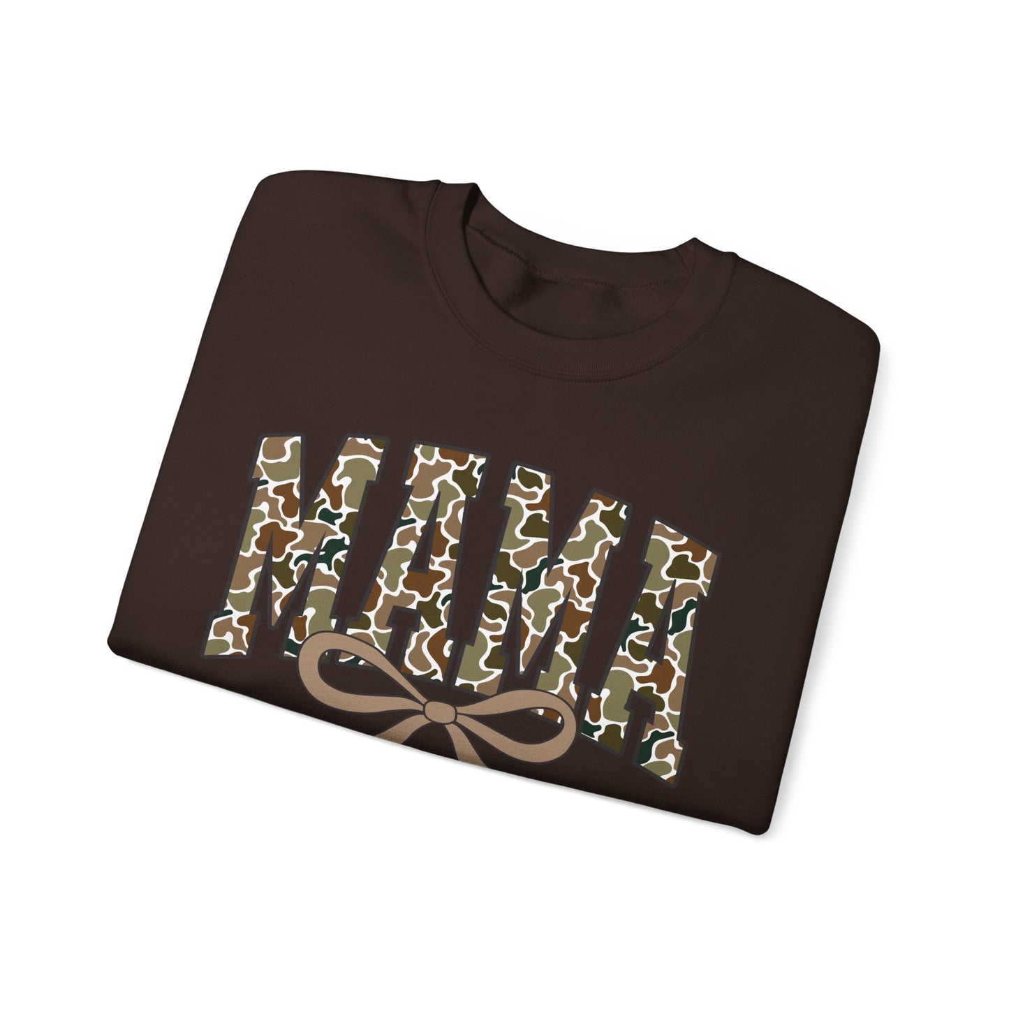Camo Mama Crewneck Sweatshirt, Cozy Gift for Mom, Trendy Casual Wear, Perfect for Birthdays, Mother's Day, Family Gatherings