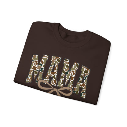 Camo Mama Crewneck Sweatshirt, Cozy Gift for Mom, Trendy Casual Wear, Perfect for Birthdays, Mother's Day, Family Gatherings