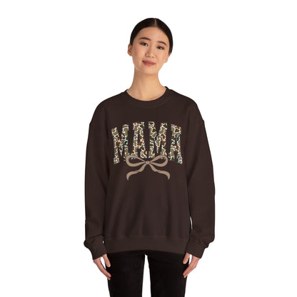Camo Mama Crewneck Sweatshirt, Cozy Gift for Mom, Trendy Casual Wear, Perfect for Birthdays, Mother's Day, Family Gatherings