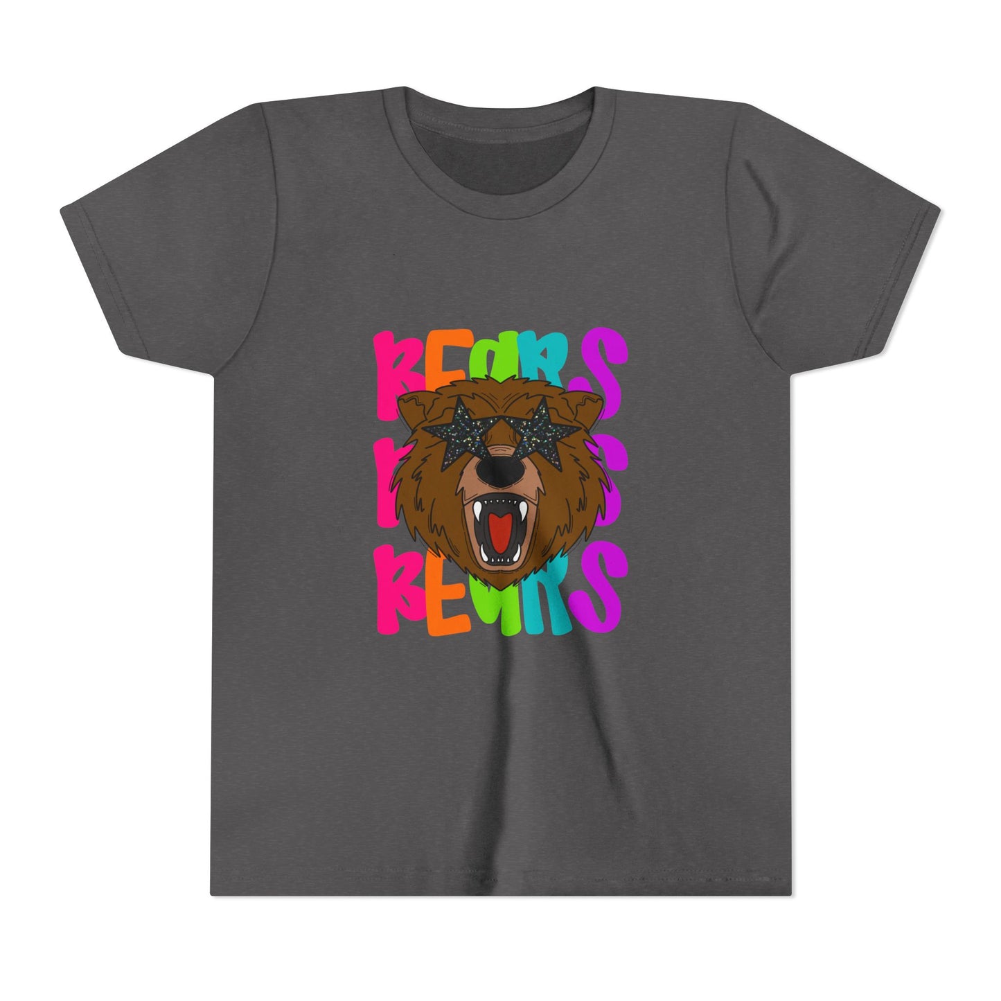 Funny Bear Graphic Youth Tee, Gift for Kids, Birthday Shirt, Summer Outfit, Animal Lover's Apparel, Trendy Youth Fashion