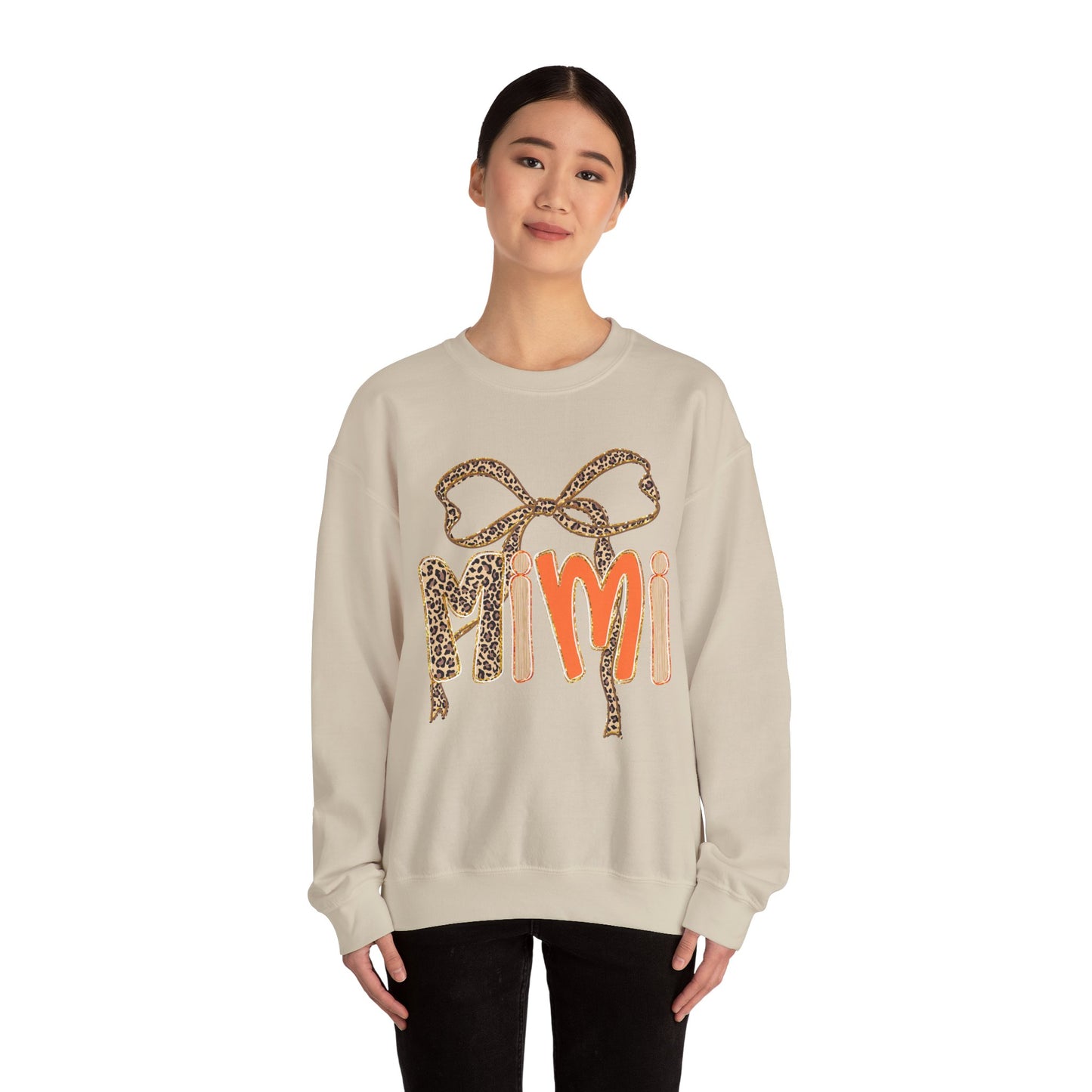 Mimi Leopard Print Sweatshirt, Cozy Crewneck for Grandmothers, Personalized Gift, Comfortable Casual Wear, Birthday Gift, Family Gatherings