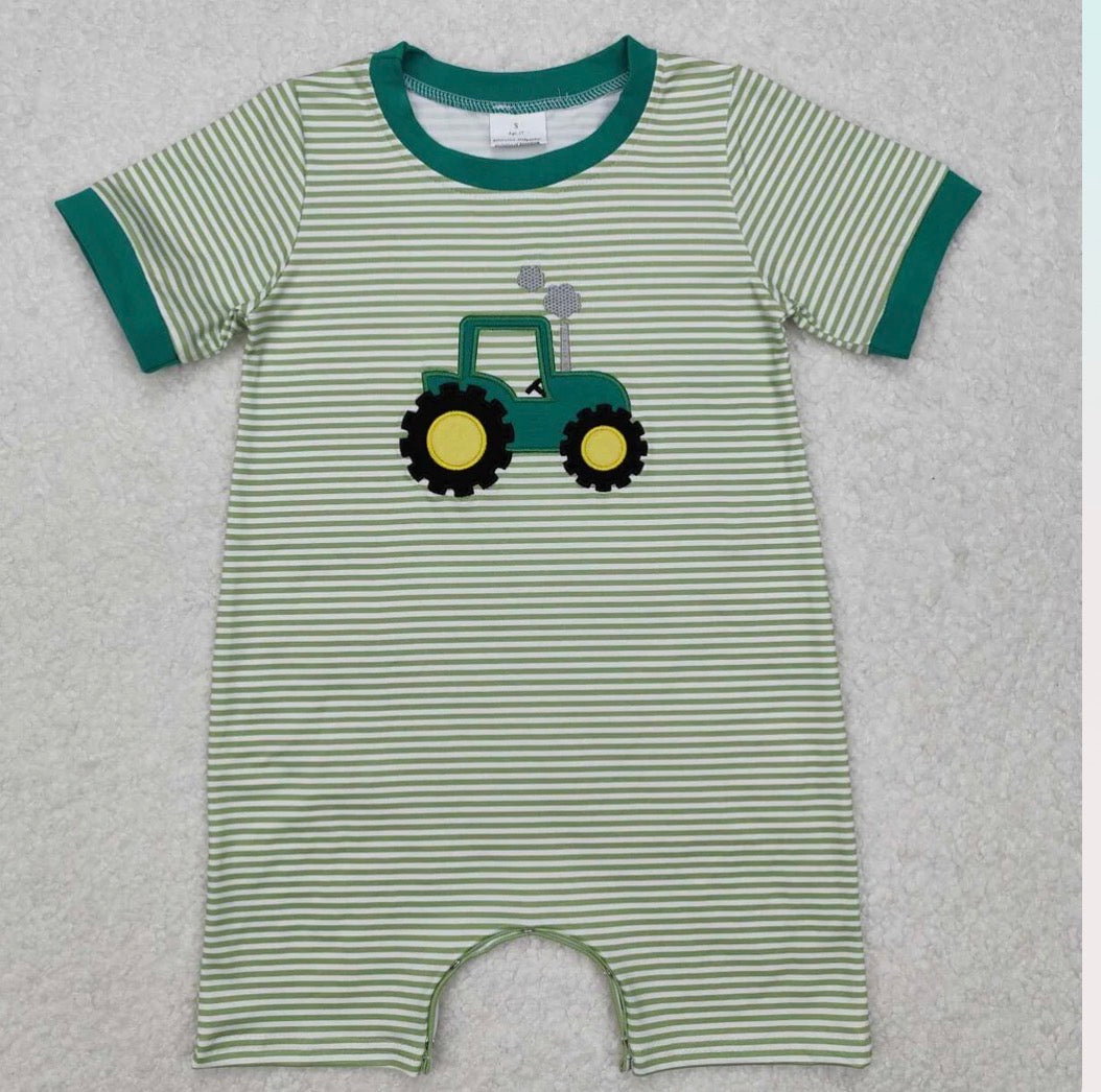 Boys Tractor Shorts Romper