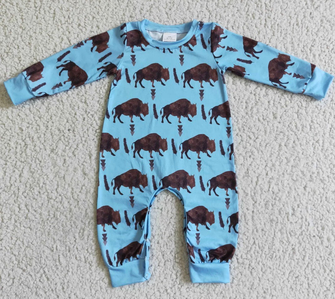 Boys Long Sleeve Buffalo Romper