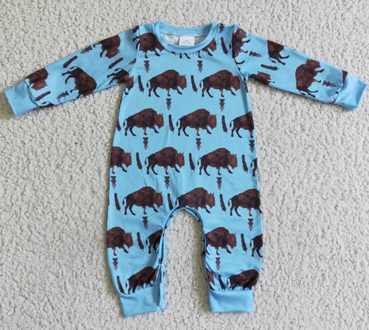 Boys Long Sleeve Buffalo Romper