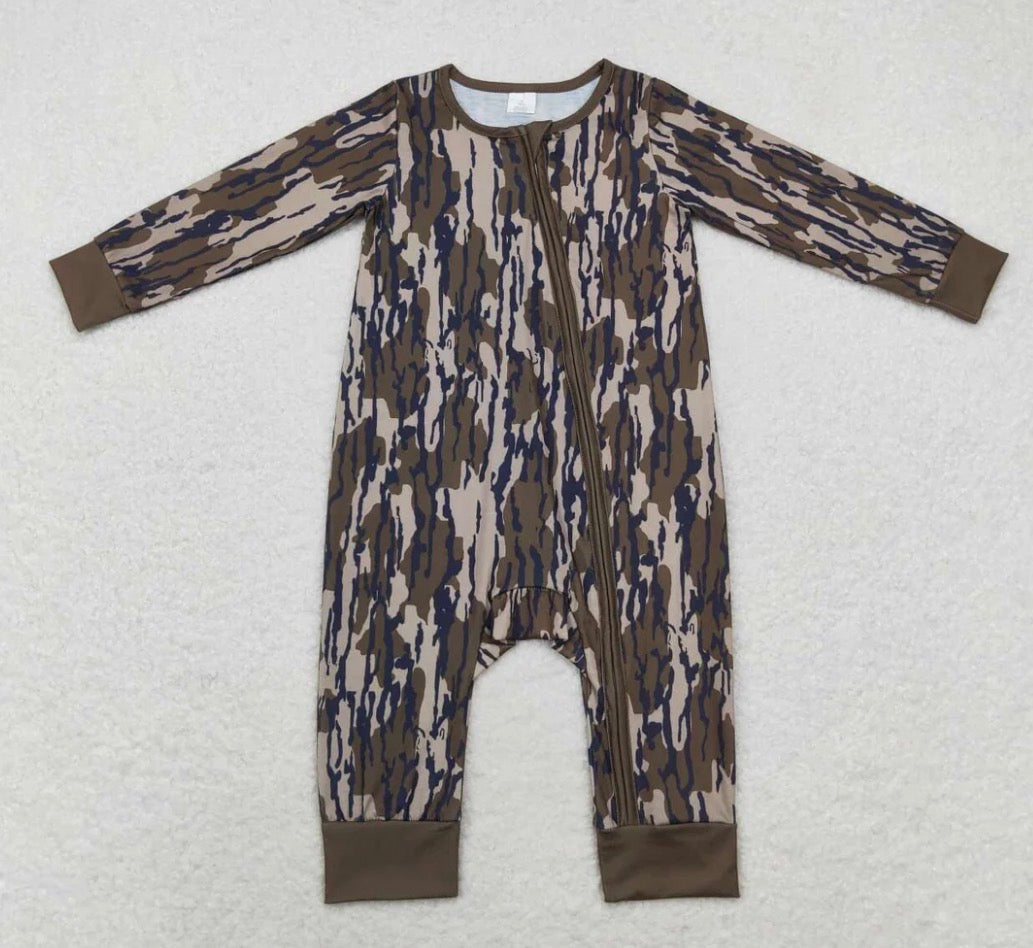 Boy Camo Long Sleeve Romper
