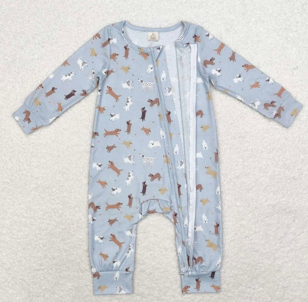Boys Puppy Dog Bamboo Romper