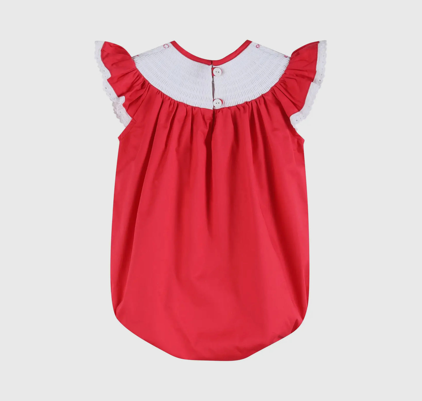 Red Heart & Lace Smocked Romper