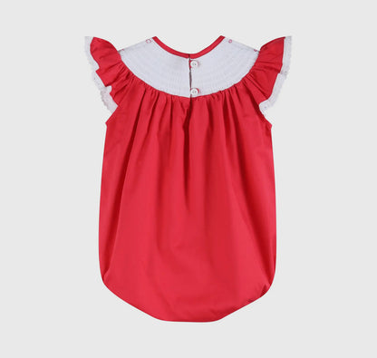 Red Heart & Lace Smocked Romper