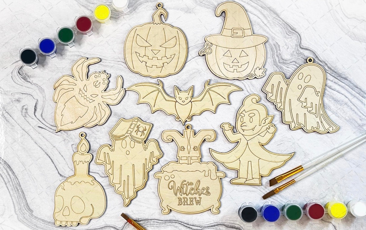 Paintable Halloween Craft 9 Paintable Pieces