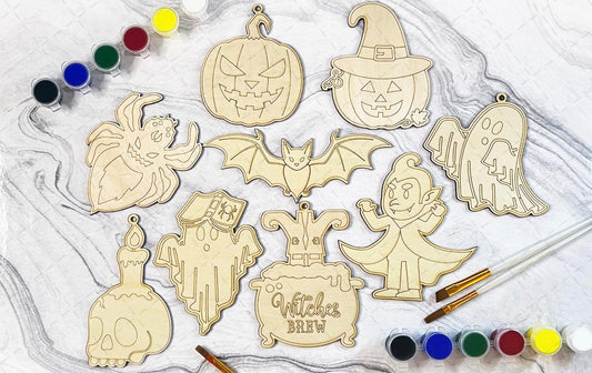 Paintable Halloween Craft 9 Paintable Pieces