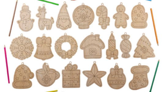 Paintable Christmas 20 Ornament Set