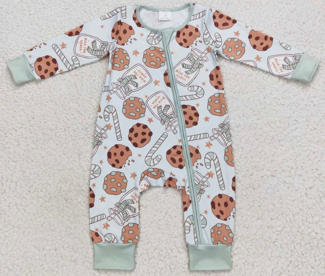 Green Cookies and Milk Bamboo Romper