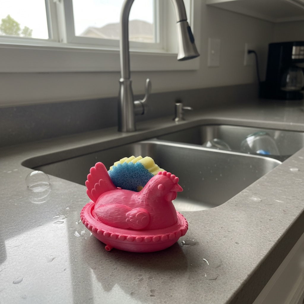 Hen on a Nest Soap Holder & Sponge Holder